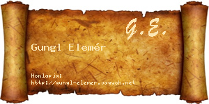 Gungl Elemér névjegykártya