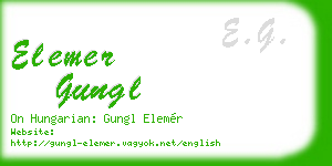 elemer gungl business card